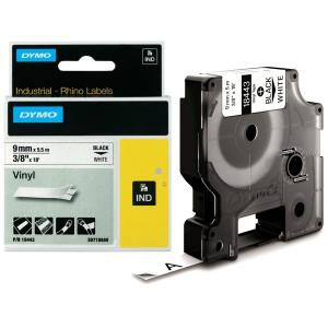 DYMO RHINO Vinyl-Schriftband schwarz/ weiß, 9 mm x 5, 5 m Dymo 18443 (0071701184436)