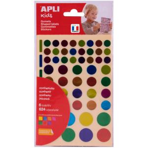 Sticker 'Quadrat', Metallicfarben, farbig sortiert APLI kids 13530 (8410782135302)