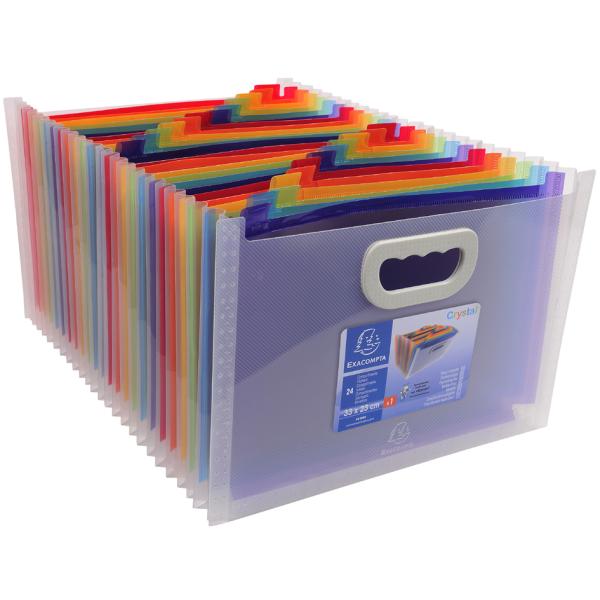 Fächermappe Crystal, 24 Fächer, transparent EXACOMPTA 55198E (3130630551980)