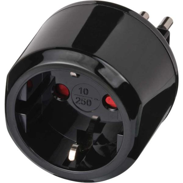 Reisestecker Schutzkontakt / Italien, schwarz brennenstuhl 1508470 (4007123600915)