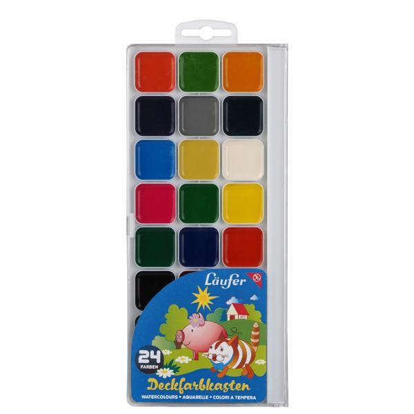 Deckfarbkasten, 24 Farben, aus Kunststoff Läufer 87024 (4006677870249)