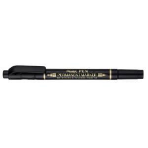 Permanent-Marker Pen, Doppelspitze, schwarz Pentel N75W-AE (4711577043869)