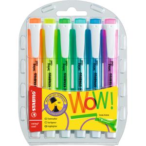 Textmarker swing cool, 6er PET-Etui STABILO 275/6-3 (4006381467285)