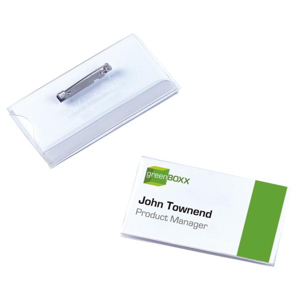 Namensschild, mit Plattennadel, 75 x 40 mm DURABLE 8001-19 (4005546810010)