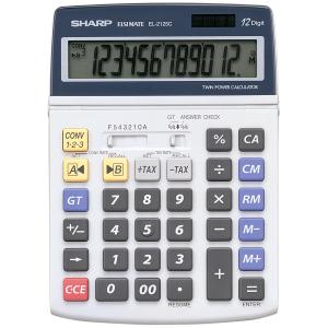 SHARP Tischrechner EL-2125 C, Solar-/ Batteriebetrieb EL-2125C (4974019022772)