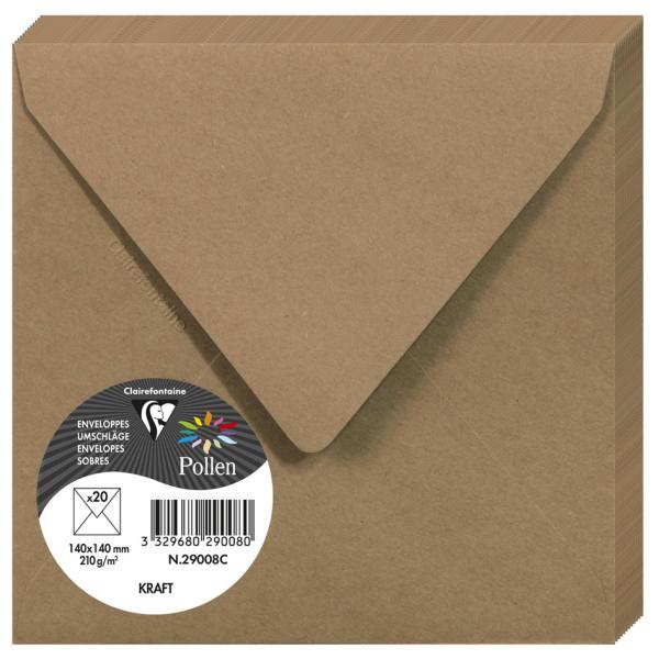 Briefumschlag Kraft, 75 x 100 mm Pollen by Clairefontaine 29000C (3329680290004)