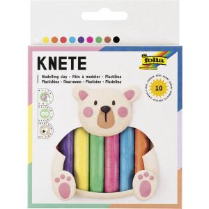 Kinderknete, 10 Stangen, 220 g, farbig sortiert folia 261009 (4001868261097)