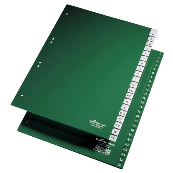 Kunststoff-Register, PP, Stärke: 0, 12 mm, 12-teilig DURABLE 6210-05 (4005546620046)