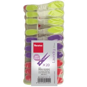 Wäscheklammern Soft-Touch, farbig sortiert metaltex 405120513 (8002524051201)