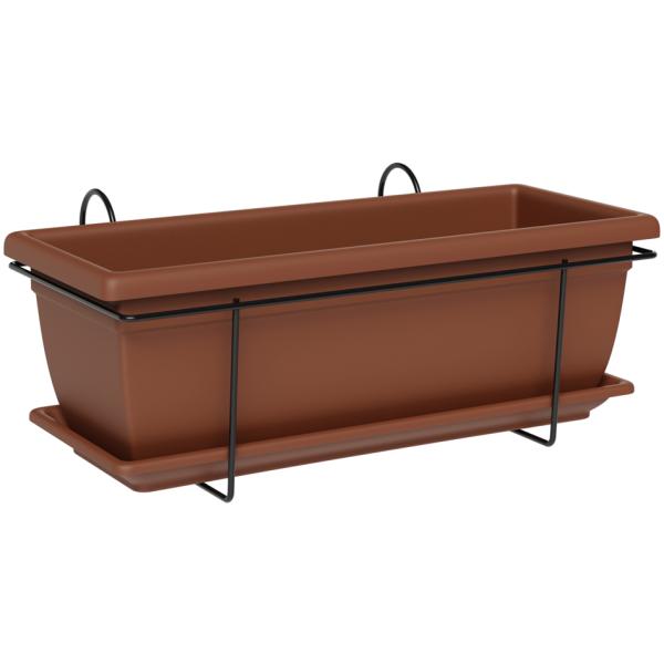 XXL Blumenkasten-Set 'Tora', inkl. Halter, terrakotta tera 33171060001 (8051560244672)