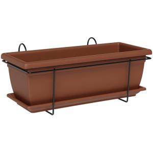 XXL Blumenkasten-Set 'Tora', inkl. Halter, anthrazit tera 33171060005 (8051560244689)