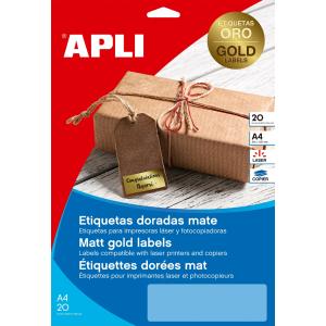 Folien-Etiketten, 38, 1 x 21, 2 mm, gold APLI 15025 (8410782150251)