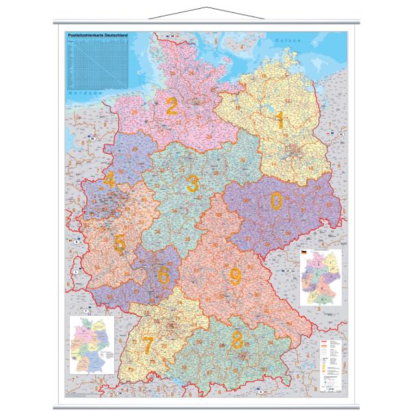 Postleitzahlen-Karte, laminiert, 970 x 1.370 mm FRANKEN KAM400 (4016946186346)