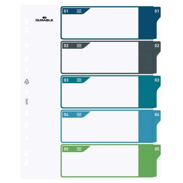 Durable Ordnerregister Din A4 überbreite 1-20 Farbig 20-teilig, 1 Satz 679727 (4005546735139)