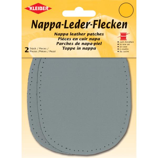 Nappa-Lederflecken oval, 100 x 125 mm, dunkelgrau KLEIBER 85002 (4009691850020)