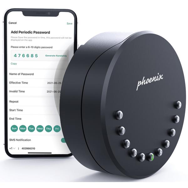 Phoenix Smile Schlüsselkasten Schwarz Mit 2 Haken Elektronikschloss KS0215ES (5032548010505)