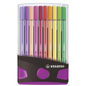 Premium-Filzstift Pen 68 ColorParade 20er Tischset in anthrazit pink mit 20 verschiedenen Farben STABILO 6820-04-03 (400