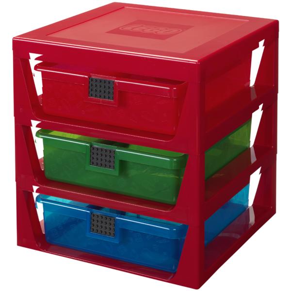 Schubladenbox 3-DRAWER STORAGE RACK, 3 Schübe, grau LEGO 40950003 (5711938034702)