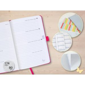 Buchkalender Jolie Feel 2026, Textil, A5, rose sigel J6405 (4004360775338)