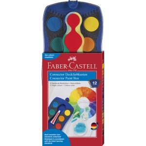 CONNECTOR Farbkasten 12 Farben inkl. Deckweiß blau FABER CASTELL 125001 (4005401250012)