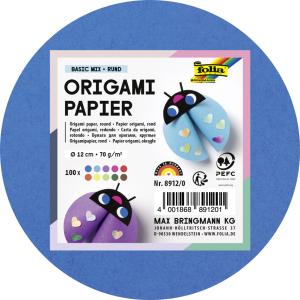 Faltblätter, rund, 180 mm, 500 Blatt, farbig sortiert folia 8968/0 (4001868896800)