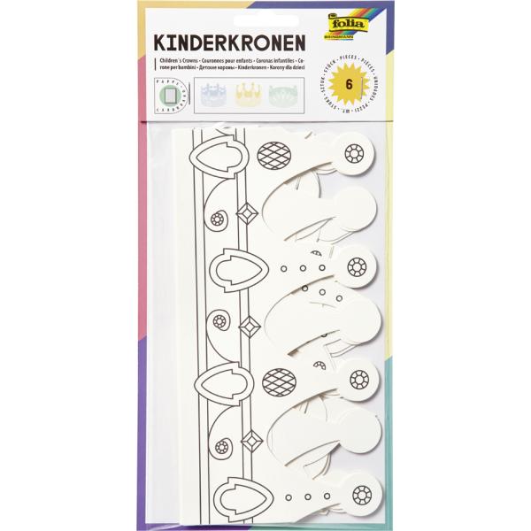 folia Kinder-Kronen zum Ausmalen aus Pappe 6 Stück
