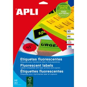 Adress-Etiketten, 99, 1 x 67, 7 mm, neongelb APLI 002874 (8410782028741)