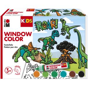 KiDS Window Color-Set 'Dinosaurier', 6 x 25 ml Marabu 0306000000004 (4007751960337)