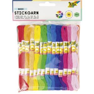 folia Stickgarn Pastell 26 Farben 8m 52 Stück