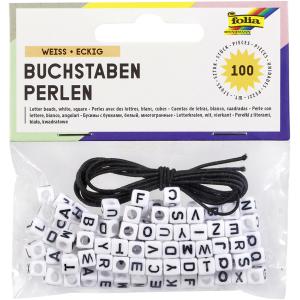 Buchstaben-Perlen, eckig, 100 Stück, farbig sortiert folia 33913 (4001868122176)