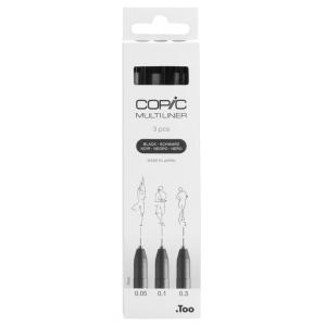 Fineliner MULTILINER, schwarz, 3er Set COPIC 22075631 (4013695266046)