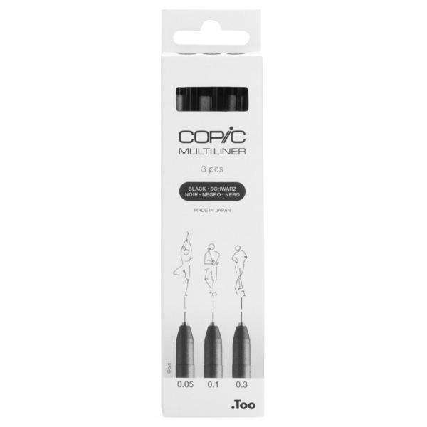 Fineliner MULTILINER, schwarz, 3er Set COPIC 22075631 (4013695266046)