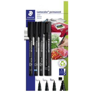 Büroset Lumocolor Marker Set 2 permanent schwarz STAEDTLER 60 BK-6 (4007817076736)