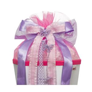 Schultütenschleife 'Pink Dots', hellblau/ pink/ weiß ROTH 679209 (4028279002774)