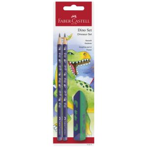 FABER-CASTELL Schreibset Dino, blau, 3-teilig Faber-Castell 111517 (4005401115175)