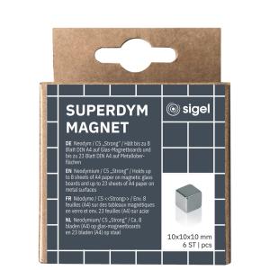 Neodym-Würfelmagnet 'Strong' C5, 10er Set, silber sigel BA193 (4004360800139)