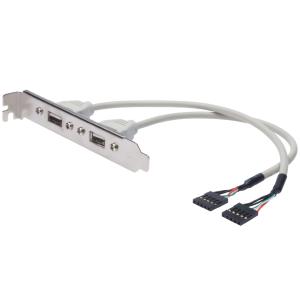 USB 2.0 Slotblechkabel, USB-A - 5pin IDC, 0, 25 m DIGITUS AK-300301-002-E (4016032283423)