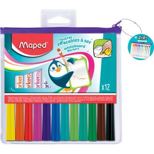 Whiteboard-Marker Marker'Peps, 12er Reißverschlußtasche Maped 741817 (3154147418178)