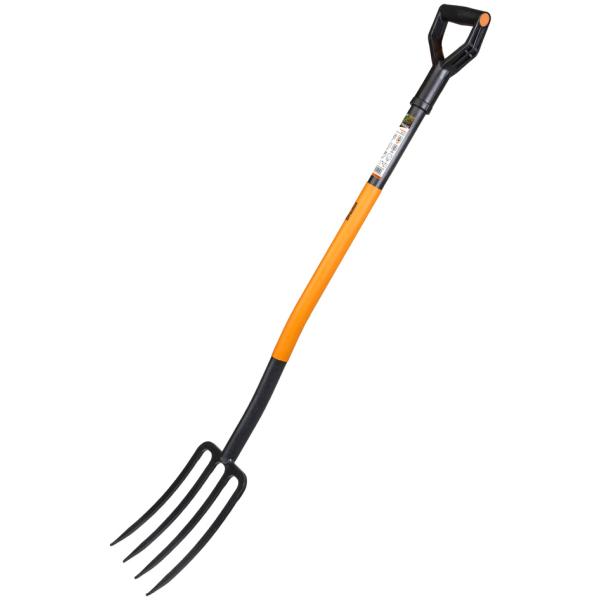 Spatengabel, Länge 1.250 mm, 4 Zinken, schwarz/ orange Bradas KT-V2031 (5907544434986)