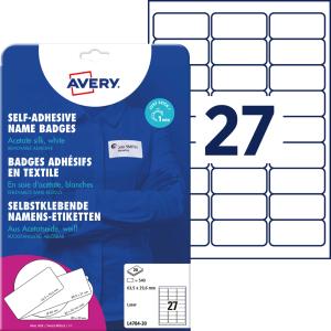 Namens-Etiketten aus Acetatseide weiß 80x50mm 200 Etiketten AVERY ZWECKFORM L4785-20 (4004182074831)