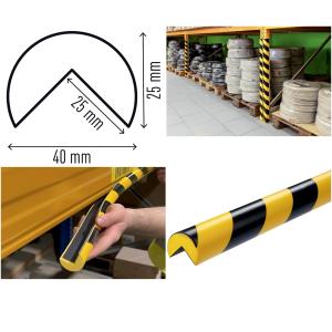 Eckschutzprofil C20, magnetisch, schwarz/ gelb, eckig DURABLE 1111130 (4005546742311)