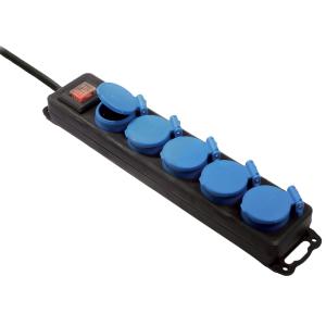 Verteilersteckdose, 5-fach, mit Klappdeckeln BACHMANN 349.046 (4016514087488)