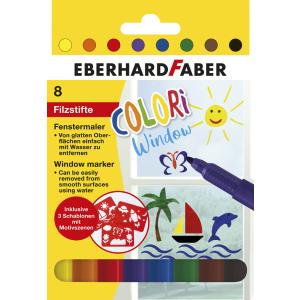 EBERHARD FABER Window Marker inklusive Schablonen 8 Farben
