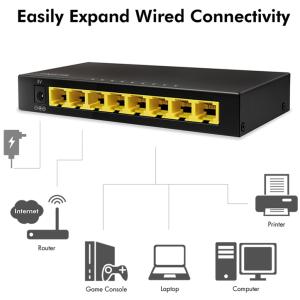 LogiLink Desktop Gigabit Ethernet Switch, 8-Port, schwarz NS0117 (4052792071009)