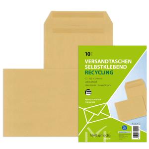 Versandtaschen Recycling C5, ohne Fenster selbstklebend 90 g qm braun 50 Stück MAILMEDIA 30002474 (4003928359508)