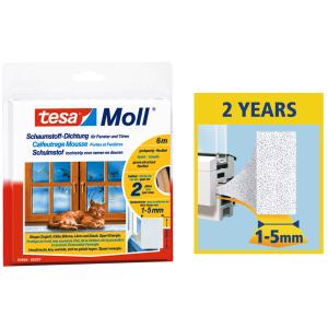 Moll UNIVERSAL Schaumstoff-Dichtung, weiß, 15 mm x 6 m tesa 55604-00100-00 (4042448102706)