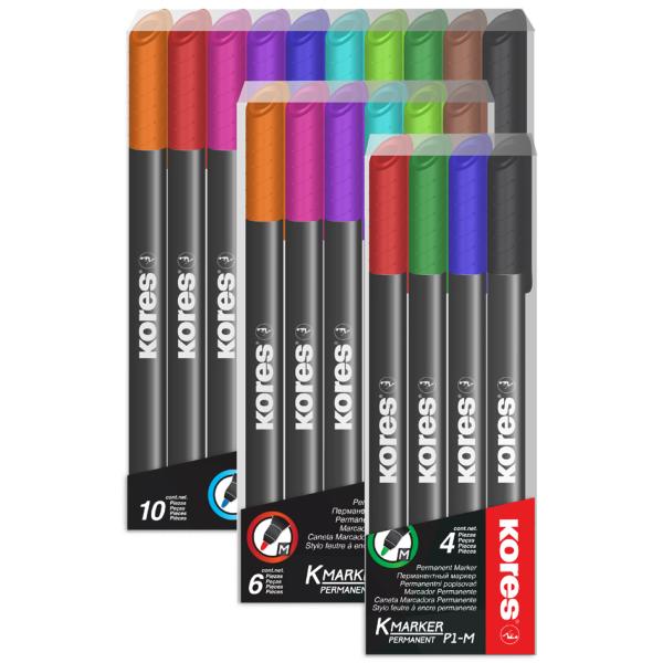 Permanent-Marker 'K MARKER FINE', M, 6er Etui Kores M22146 (9023800221469)