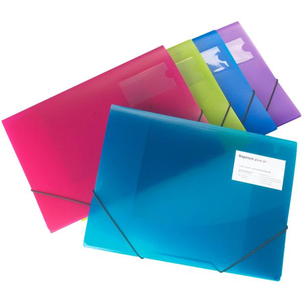 Eckspannermappe, DIN A4+, PP, farbig sortiert RAPESCO 0720 (5018505170475)