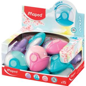 Kunststoff-Radierer Zeona+, weiß, 15er Display Maped 123211 (3154141232114)