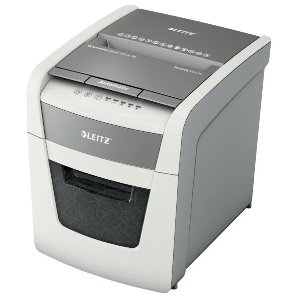 Aktenvernichter IQ Autofeed Small Office 50 P4, weiß LEITZ 8035-00-00 (4002432128754)